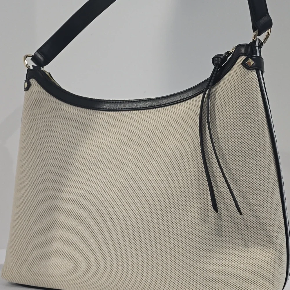 SALE! ✅ Michael Kors MAEVE Large Hobo Bag Natural / Black⭐ NWT - Picture 9 of 12